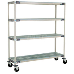 Metro - Carts; Type: Industrial Cart ; Load Capacity (Lb.): 600.000 ; Number of Shelves: 4 ; Width (Inch): 20-5/16 ; Length (Inch): 61-3/4 ; Height (Inch): 67-5/16 - Exact Industrial Supply