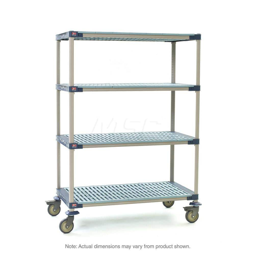 Metro - Carts; Type: Industrial Cart ; Load Capacity (Lb.): 750.000 ; Number of Shelves: 4 ; Width (Inch): 20-5/16 ; Length (Inch): 49-3/4 ; Height (Inch): 67-5/16 - Exact Industrial Supply