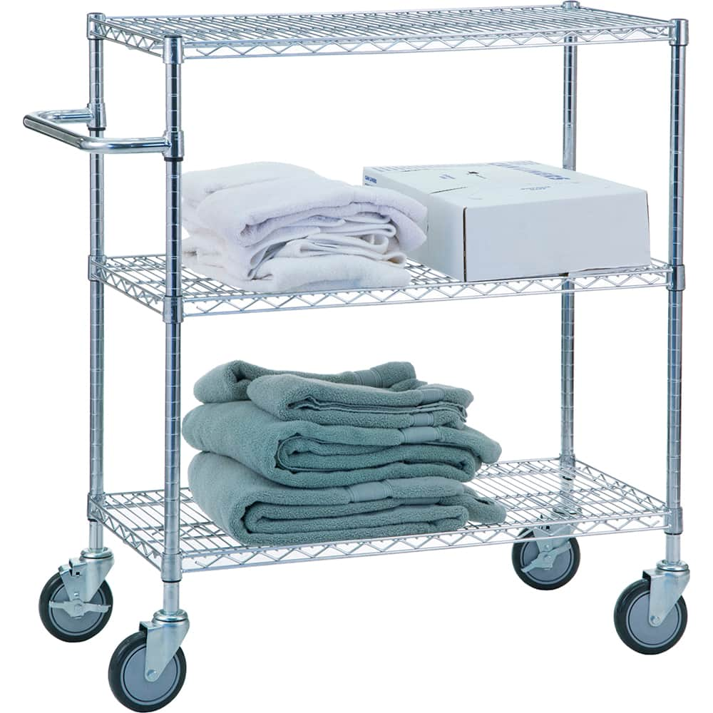 R&B Wire Products - Carts; Type: Triple Shelf Utility Cart ; Load Capacity (Lb.): 750.000 ; Number of Shelves: 3 ; Width (Inch): 48 ; Length (Inch): 24 ; Height (Inch): 42 - Exact Industrial Supply