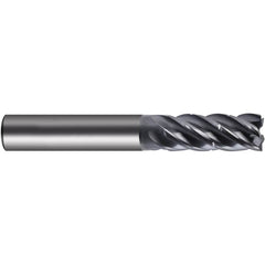 Corner Radius End Mill Head: 1″ Dia, 2″ LOC, 5 Flutes Solid Carbide, nano-A Coated, Series 6990