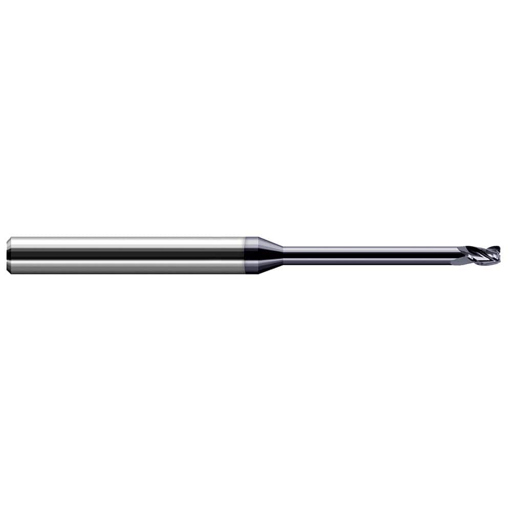 Harvey Tool - Corner Radius & Corner Chamfer End Mills; Mill Diameter (mm): 0.80 ; Mill Diameter (Inch): 1/32 ; Mill Diameter (Decimal Inch): 0.0310 ; End Type: Corner Radius ; Corner Radius (Decimal Inch): 0.0100 ; Number of Flutes: 3