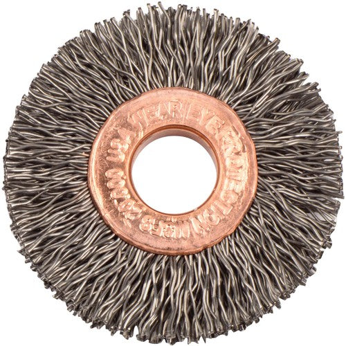 1 1/2″ Diameter-3/8″ Arbor Hole - Copper Center Steel Wire Straight Wheel - Benchmark Tooling