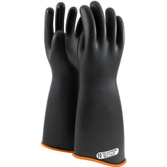 ‎158-1-18/8 - Novax - Natural Rubber Insulating Glove - Class 1 - 18″ - Black/Orange - Contour Cuff - Exact Industrial Supply