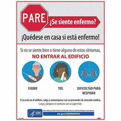 NMC - "PARE - Se Siente Enfermo", 18" Wide x 24" High, Paper Safety Sign - Benchmark Tooling