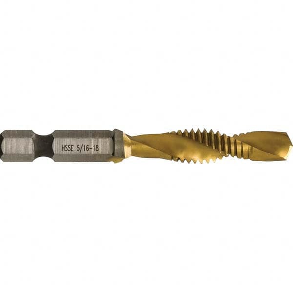 Greenlee - Combination Drill & Tap Sets Minimum Thread Size (Inch): 5/16-18 Maximum Thread Size (mm): M8x1.25 - Benchmark Tooling