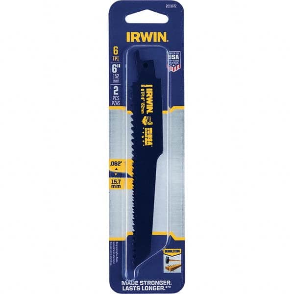 Irwin - Reciprocating Saw Blades Blade Material: Bi-Metal Blade Length (Inch): 6 - Benchmark Tooling