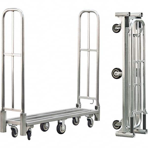 New Age Industrial - 1,500 Lb Capacity Aluminum Folding Utility Cart - Benchmark Tooling