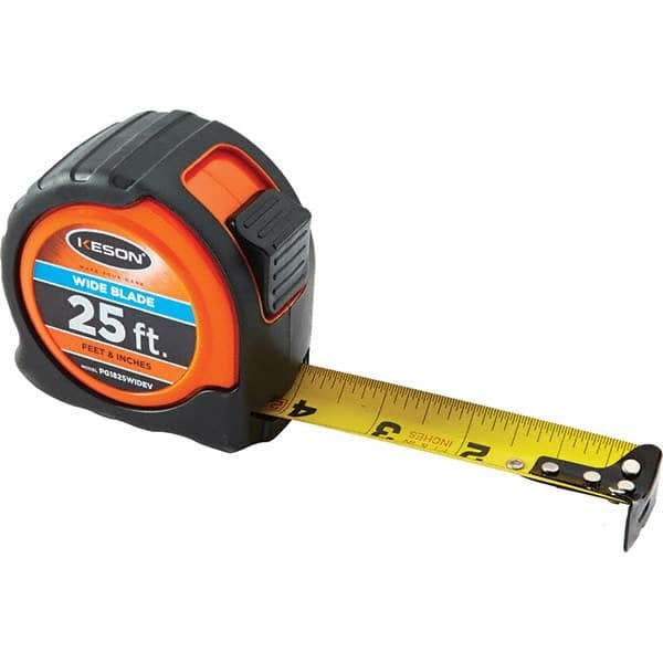 Keson - 25' x 1-3/16" Yellow Blade Tape Measure - Benchmark Tooling