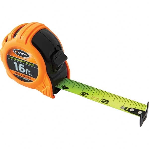 Keson - 16' x 1" Hi-Vis Yellow/White Blade Tape Measure - Benchmark Tooling