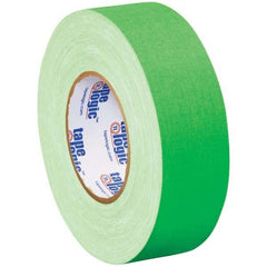 Tape Logic - Pack of (3) 50 Yd Rolls 2" x 11 mil Fluorescent Green Rubber Gaffers Tape - Exact Industrial Supply