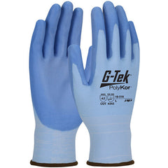 ‎16-318/XS Seamless Knit Glove - G-Tek PolyKor - Blue 18G Seamless Knit - Blue PU Smooth Grip - A2 - Exact Industrial Supply