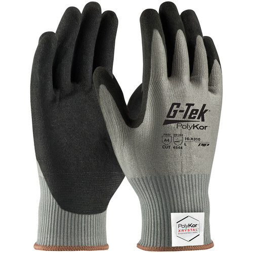 16-X310/M Coated Gloves w/Polykor - G-Tek PolyKor Xrystal - S&P Blended 13 Gauge - Nitrile MicroSurface - A4