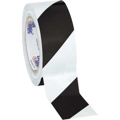 Floor & Aisle Marking Tape: 2″ Wide, 108' Long, 7 mil Thick, Vinyl Black & White, Anti-Slip Surface, Heavy-Duty