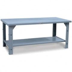 Strong Hold - Stationary Work Benches, Tables Type: Adjustable Leg Top Material: 7 Gauge Steel - Benchmark Tooling