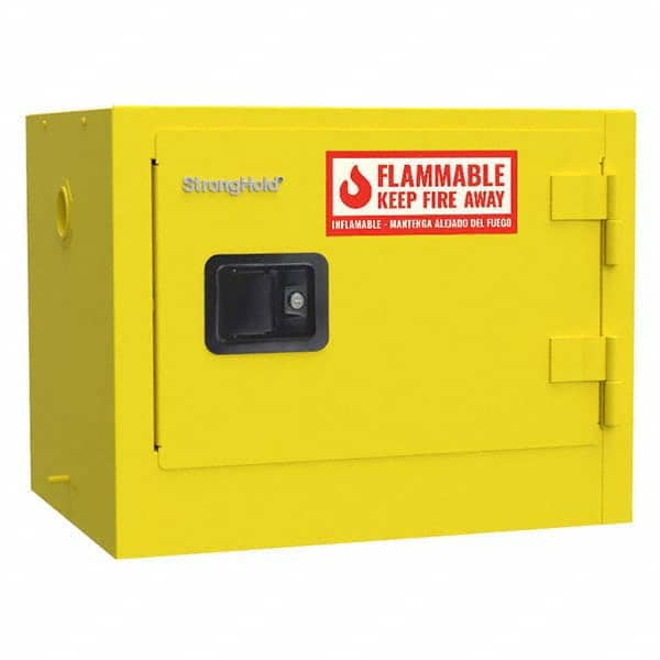 Strong Hold - Safety Cabinets Hazardous Chemical Type: Flammable and Combustible Liquids Color: Yellow - Benchmark Tooling