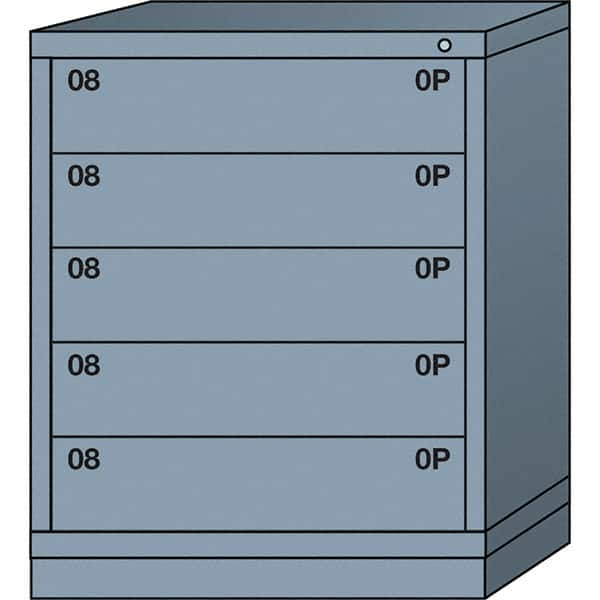 Lyon - 5 Drawer, Standard Mid-Range - Single Drawer Access Cabinet - Steel, 30" Wide x 28-1/4" Deep x 37-15/79" High, Dove Gray - Benchmark Tooling