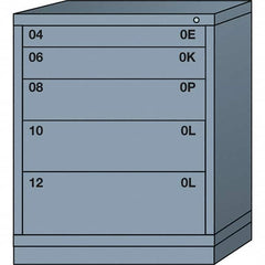 Lyon - 5 Drawer, Standard Mid-Range - Single Drawer Access Cabinet - Steel, 30" Wide x 28-1/4" Deep x 37-15/79" High, Dove Gray - Benchmark Tooling
