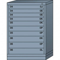 Lyon - 10 Drawer, Standard Counter - Single Drawer Access Cabinet - Steel, 30" Wide x 28-1/4" Deep x 44-1/4" High, Dove Gray - Benchmark Tooling