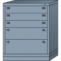 Lyon - 5 Drawer, Standard Mid-Range - Single Drawer Access Cabinet - Steel, 30" Wide x 28-1/4" Deep x 37-15/79" High, Dove Gray - Benchmark Tooling