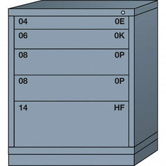 Lyon - 5 Drawer, Standard Mid-Range - Multiple Drawer Access Cabinet - Steel, 30" Wide x 28-1/4" Deep x 37-15/79" High, Dove Gray - Benchmark Tooling