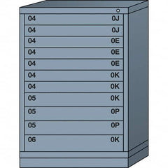 Lyon - 11 Drawer, Standard Counter - Single Drawer Access Cabinet - Steel, 30" Wide x 28-1/4" Deep x 44-1/4" High, Dove Gray - Benchmark Tooling
