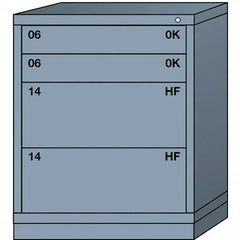 Lyon - 4 Drawer, Standard Mid-Range - Multiple Drawer Access Cabinet - Steel, 30" Wide x 28-1/4" Deep x 37-15/79" High, Dove Gray - Benchmark Tooling