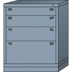 Lyon - 4 Drawer, Standard Mid-Range - Multiple Drawer Access Cabinet - Steel, 30" Wide x 28-1/4" Deep x 37-15/79" High, Dove Gray - Benchmark Tooling
