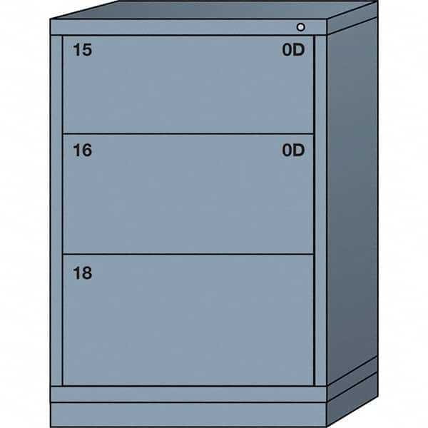 Lyon - 3 Drawer, Standard Eye-Level - Single Drawer Access Cabinet - Steel, 30" Wide x 28-1/4" Deep x 44-1/4" High, Dove Gray - Benchmark Tooling