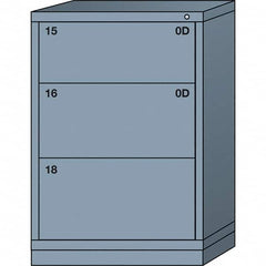 Lyon - 3 Drawer, Standard Counter - Multiple Drawer Access Cabinet - Steel, 30" Wide x 28-1/4" Deep x 44-1/4" High, Dove Gray - Benchmark Tooling