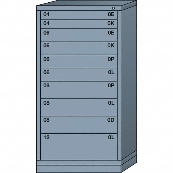 Lyon - 10 Drawer, Standard Eye-Level - Single Drawer Access Cabinet - Steel, 30" Wide x 28-1/4" Deep x 59-1/4" High, Dove Gray - Benchmark Tooling