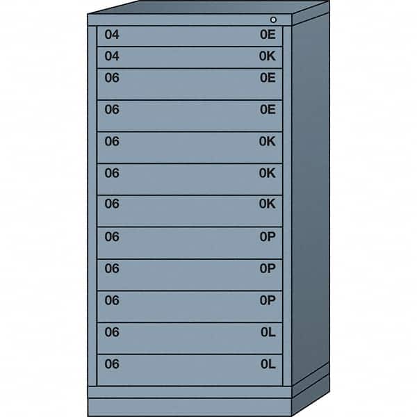 Lyon - 12 Drawer, Standard Eye-Level - Single Drawer Access Cabinet - Steel, 30" Wide x 28-1/4" Deep x 59-1/4" High, Dove Gray - Benchmark Tooling