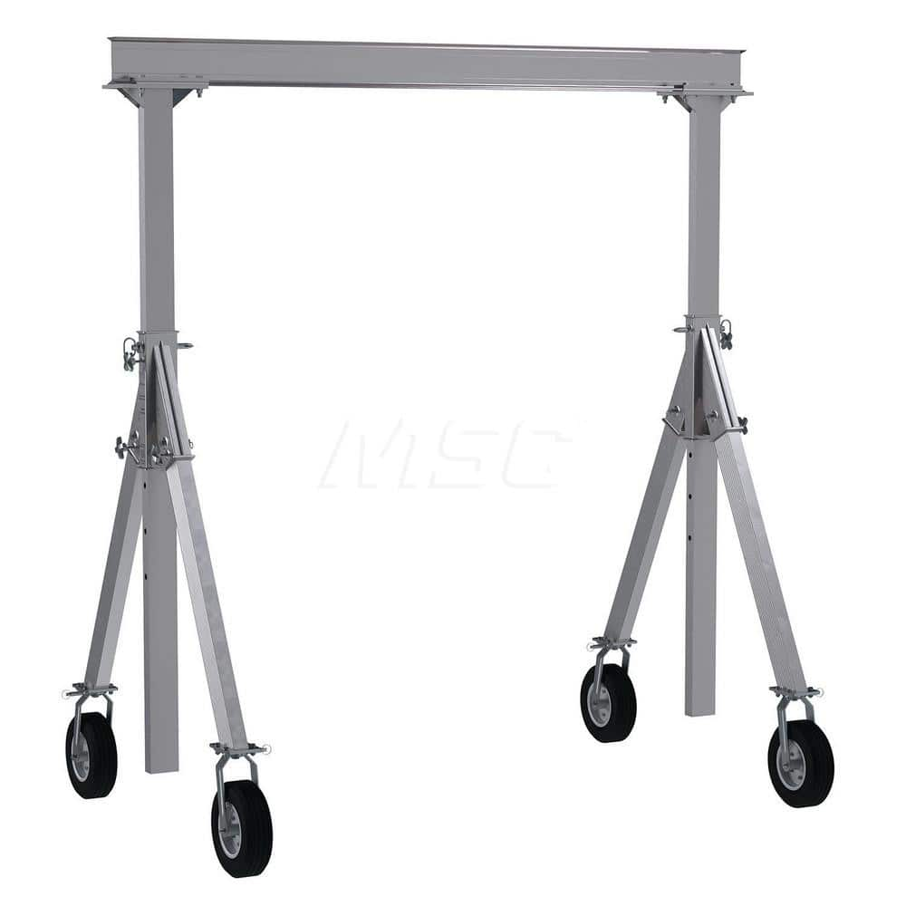 Adjustable Gantry Crane: 1,500 lb Working Load Limit, 6″ Eye Beam Height, 54″ OAW Aluminum