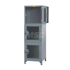 Steel Storage Cabinet: 24″ Wide, 24″ Deep, 78″ High 3 Shelf, Padlock Hasp, Clearview Door