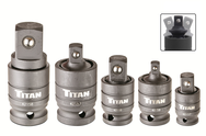 5 Piece - #16150 - 1/4; 3/8 & 1/2" Drive - Pin-Free Locking U-Joint Adapter Set - Benchmark Tooling