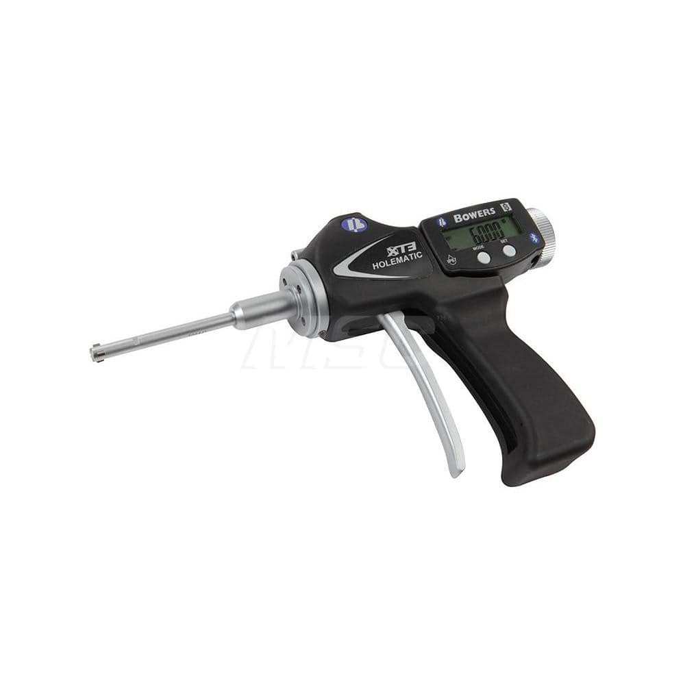 Electronic Bore Gages; Maximum Measurement: 0.12; Minimum Measurement (Decimal Inch): 0; Accuracy: 0.00015″; Pistol Grip: Yes; Gage Depth (Inch): .350″; Material: Hardened Steel; Batteries Included: Yes; Number Of Batteries: 1; Battery Size: 3V; Battery C