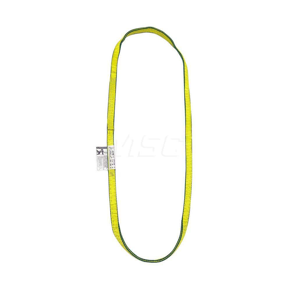 Endless Sling: 1″ Wide, 3' Long, 6,200 lb Vertical, 4,900 lb Choker, 12,400 lb Basket, Polyester Yellow