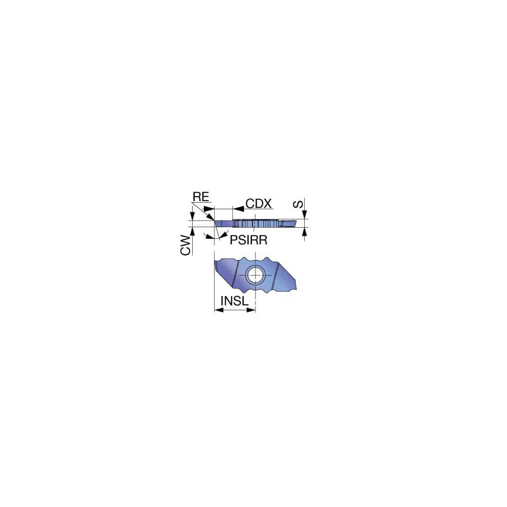 Grooving Insert: JXPGYes SH725, Solid Carbide TiAlN Finish, Right Hand, 0.059″ Cutting Width, Series JXPG