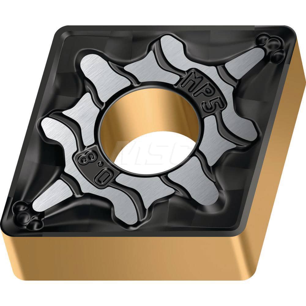 Turning Insert:  CNMG432-MP5 WPP20G,  Solid Carbide TiCN, Al2O3 & TiN Finish,  Neutral,  0.5080″ Long,  1/2″ Inscribed Circle,  0.0310″ Corner Radius,  80.0 &deg N/A Diamond,  Series  CNMG