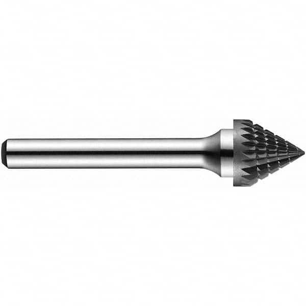 Precision Twist Drill - 5/8" Cut Diam, 1/4" Shank Diam, Carbide Double Cut 60° Angle Burr - Benchmark Tooling