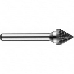 Precision Twist Drill - 1/4" Cut Diam, 1/4" Shank Diam, Carbide Double Cut Tree Burr with Radius - Benchmark Tooling