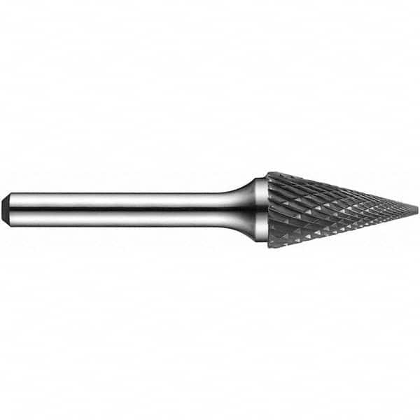 Precision Twist Drill - 5/8" Cut Diam, 1/4" Shank Diam, Carbide Double Cut Cone Burr - Benchmark Tooling