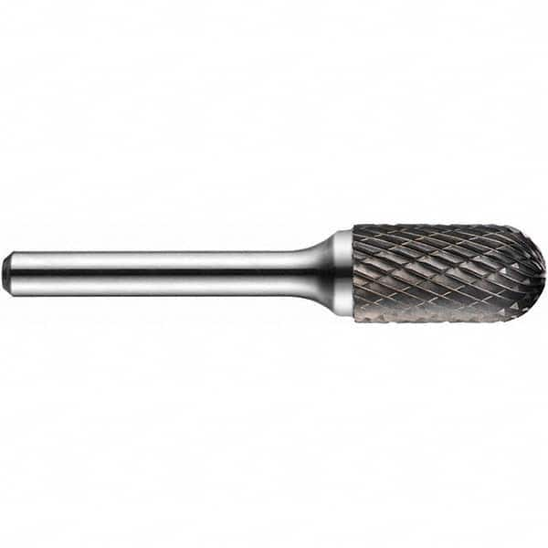 Precision Twist Drill - 1/4" Cut Diam, 1/4" Shank Diam, Carbide Double Cut Ball Burr - Benchmark Tooling