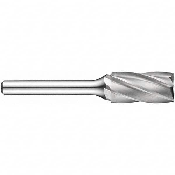 Precision Twist Drill - 1/2" Cut Diam, 1/4" Shank Diam, Carbide Aluma Cut Cylinder Burr with End Cut - Benchmark Tooling