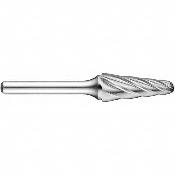 Precision Twist Drill - 3/8" Cut Diam, 1/4" Shank Diam, Carbide Aluma Cut Conical Radius End Burr - Benchmark Tooling