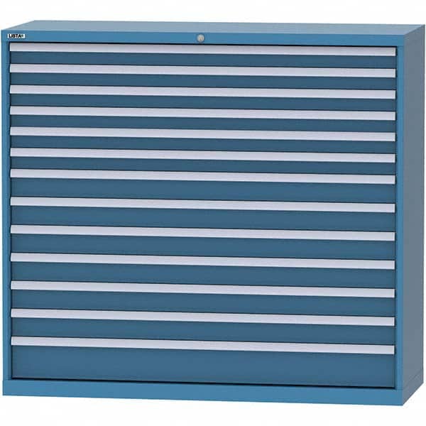LISTA - 13 Drawer, 84 Compartment Bright Blue Steel Modular Storage Cabinet - Benchmark Tooling