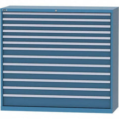 LISTA - 13 Drawer, 84 Compartment Bright Blue Steel Modular Storage Cabinet - Benchmark Tooling