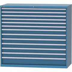 LISTA - 13 Drawer, 84 Compartment Bright Blue Steel Modular Storage Cabinet - Benchmark Tooling
