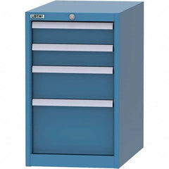 LISTA - 4 Drawer, 45 Compartment Bright Blue Steel Modular Storage Cabinet - Benchmark Tooling