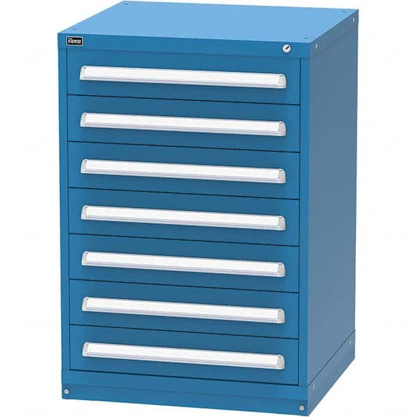 Vidmar - 7 Drawer Bright Blue Steel Modular Storage Cabinet - Benchmark Tooling