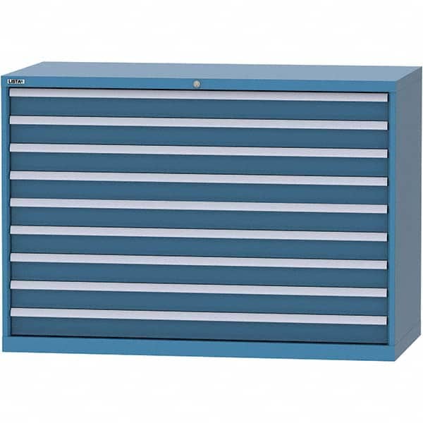 LISTA - 9 Drawer, 84 Compartment Red Steel Modular Storage Cabinet - Benchmark Tooling